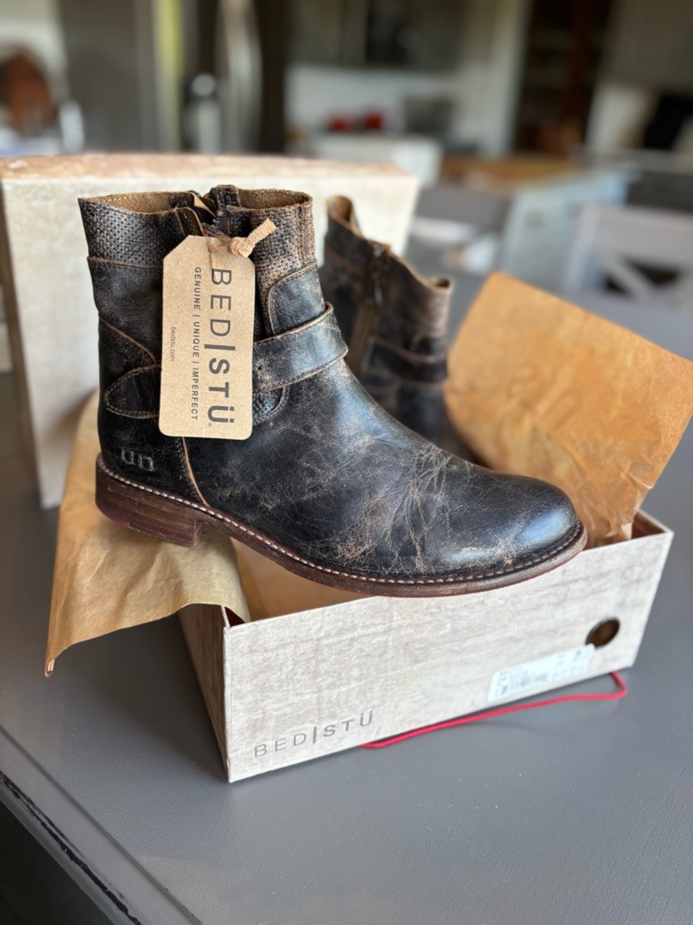 BECCA Black Lux Shoe Box Label with Red Cord Accent